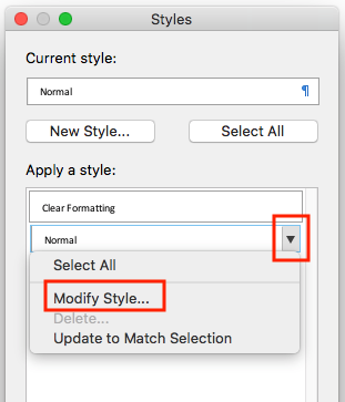 Modifying a style's properties
