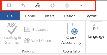 The QuickAccess toolbar