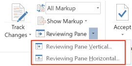 Choosing the position of the reviewing pane