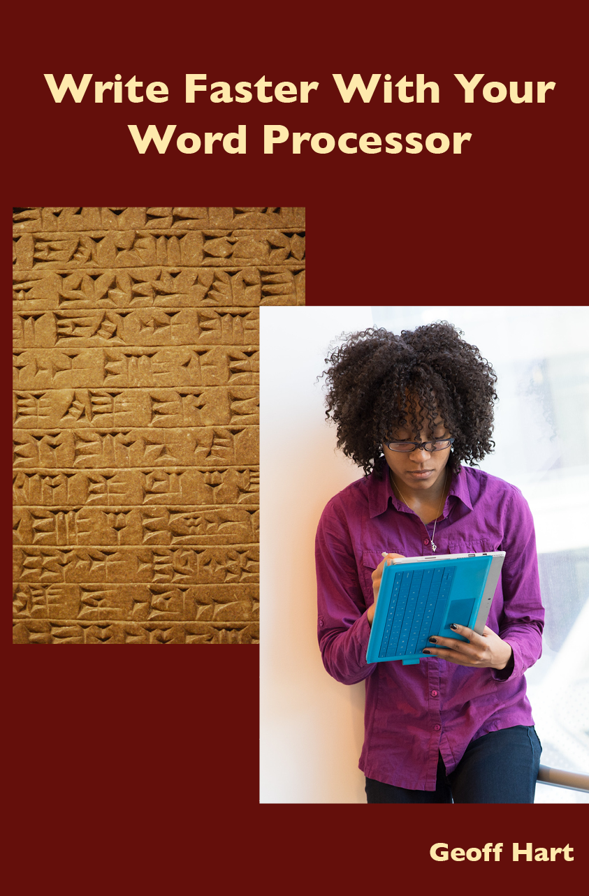 Book cover showing cuneifirm tablet replaced by tablet computer