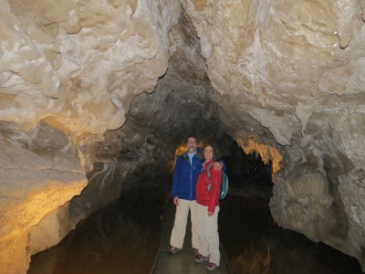 Me and Shoshanna in a glow-worm cave