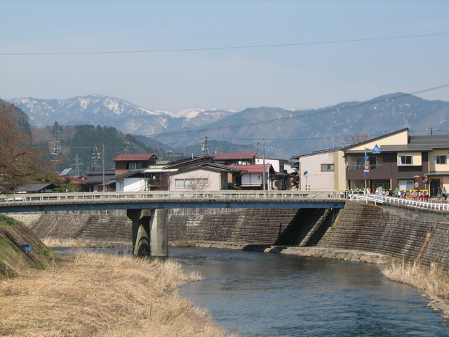 Furukawa river and mountain scenery