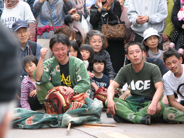 Lion dancers taking a break.