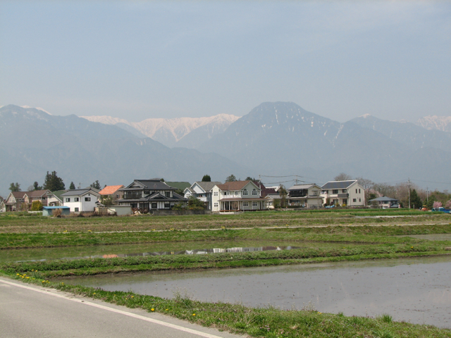 Rice paddies and mountains