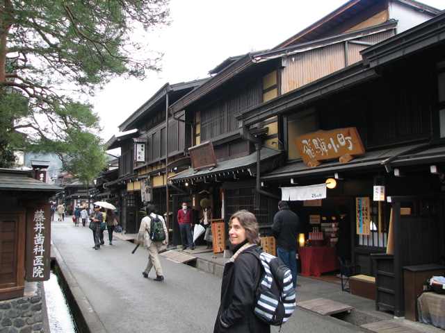 A typical street scene in the Takayama historical preservation area